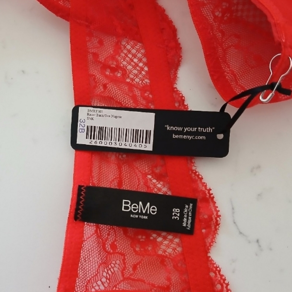 32B Red Front Close Racerback Bra - Picture 6 of 7
